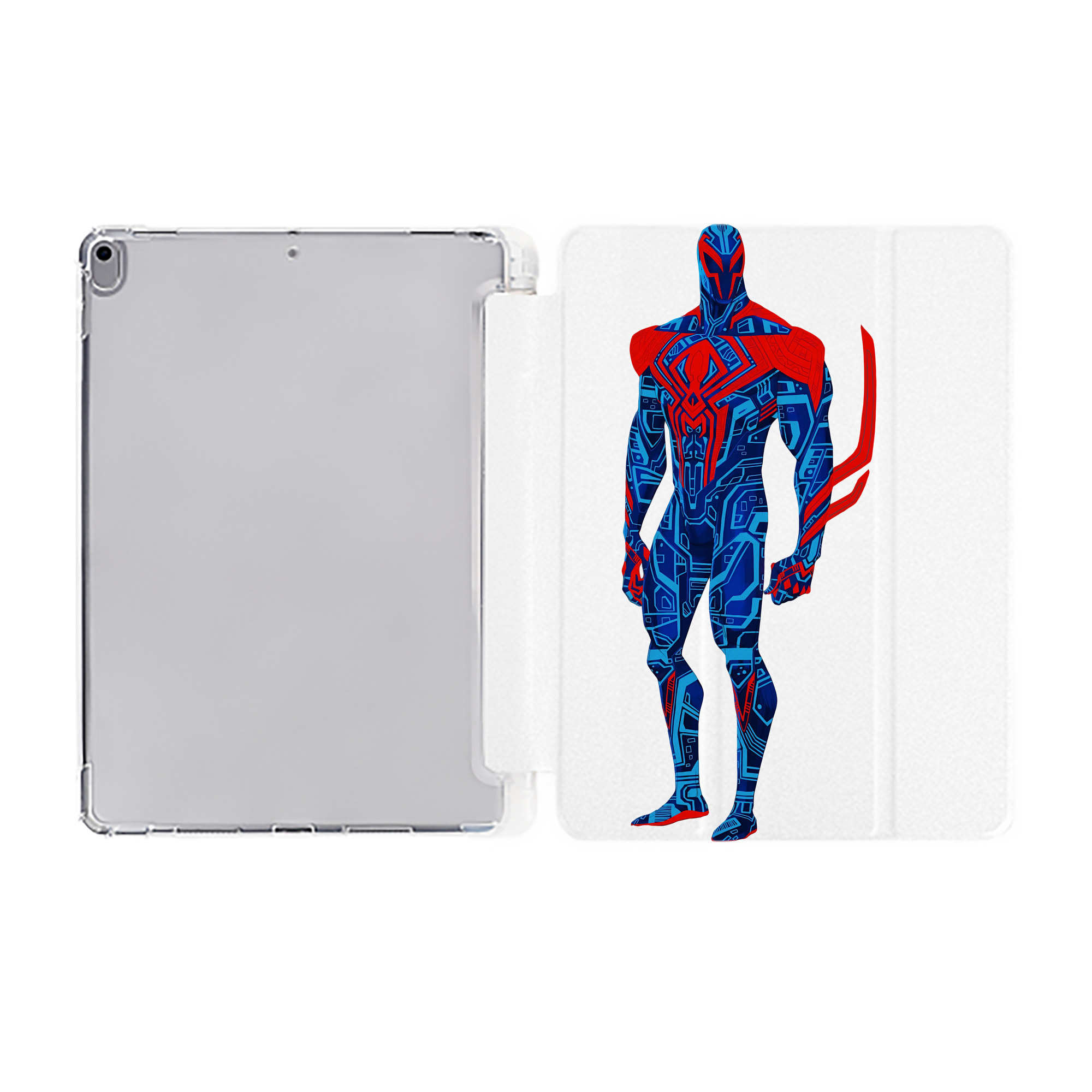 （画像用） Spider Man スパイダーマン IPad ケース ペン収納付き 三つ折りスタンド PUレザー×シリコン 対応機種9.5/10.5/10.9インチ